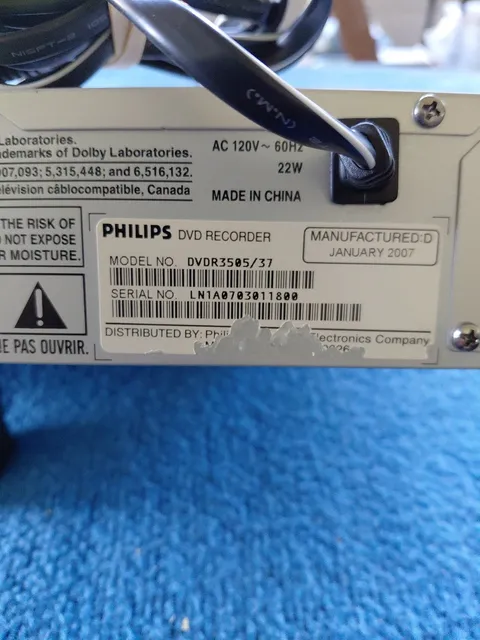 Phillips DVR DVDR3505/37 Tested Works Great 