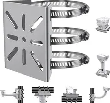 Universal Wall Mounting Bracket with 3 Loops Stainless Steel Vertical Pole Mount