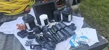 2 Ring Spotlight Cam 2 Stick UP Cam Solar panel Plug-in 8-Pack Batt/duel Charger