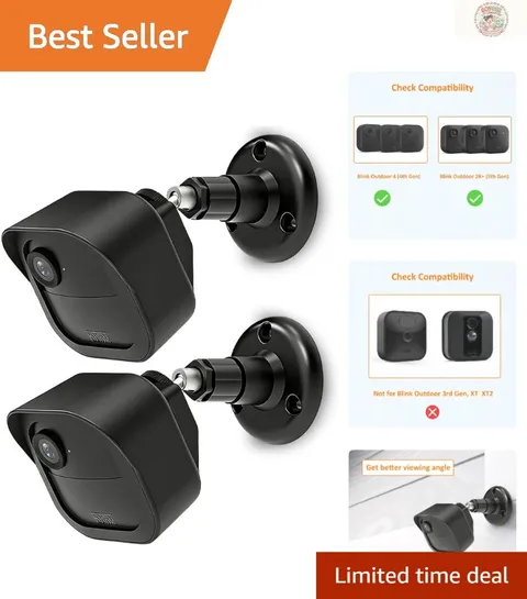 Weather-Proof 2 Pack Camera Mount for Blink Outdoor 4 & 2K+ with Flexible Design