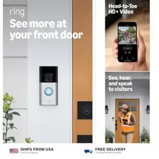 Ring Battery Doorbell Plus, Home or business security, Head-to-Toe HD+ Video,...
