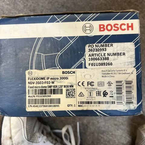Bosch FLEXIDOME IP Micro 3000i NDV-3503-F02-W 5MP HDR Dome Camera New Open Box
