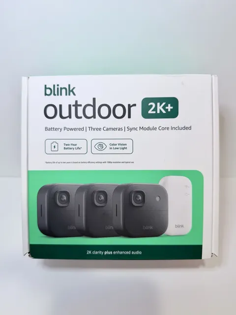 NEW: Blink Outdoor 2K+ Wireless Security Cameras 3 Camera System (Black) SEALED