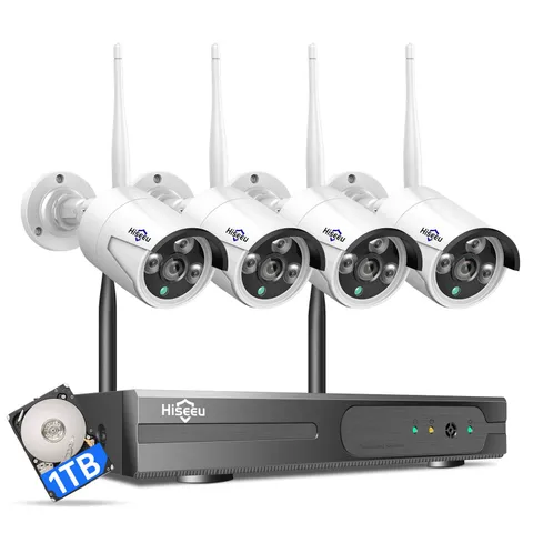 Hiseeu [24/7 Recording Home Security Camera System, No Subscription, White-7