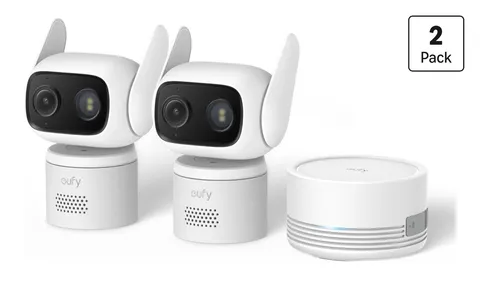eufy Security Indoor&Outdoor Camera C31, 2 Pack + HomeBase, white