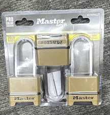 Master Lock M175TRILJ Pro Grade 64mm Resettable Combination Padlocks 3-Pack