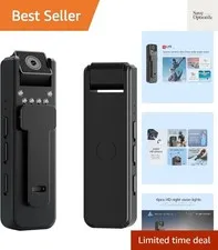 1080P Mini Body Camera Video Recorder, Small Pocket Body Born Cam Wearable Ca...