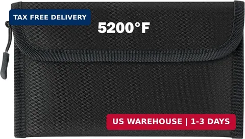 Fireproof Waterproof Document Bag - 5200°F Water Resistant Fire Proof Money Bag,