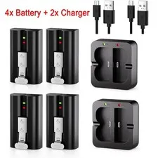 4 Pack 7200mAh Rechargeable Battery and Charger Station for Ring Doorbell 2/3/4