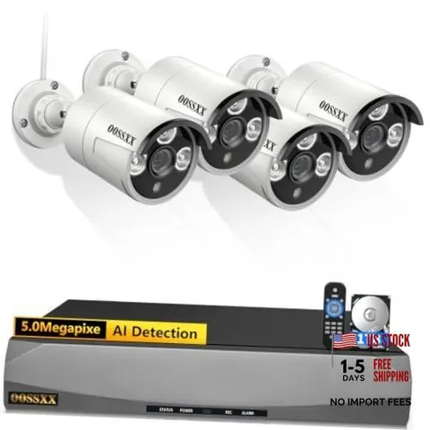 5MP PoE Wired Security Camera System 4pcs Indoor Cameras with 4Cams-1TB HDD