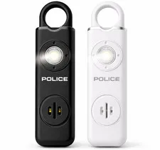 2 Pack Police Personal Safety Alarm Keychain 130 dB Loud SOS Rechargeable LED