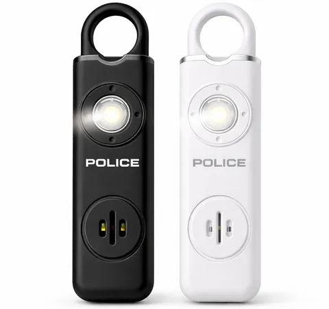 2 Pack Police Personal Safety Alarm Keychain 130 dB Loud SOS Rechargeable LED