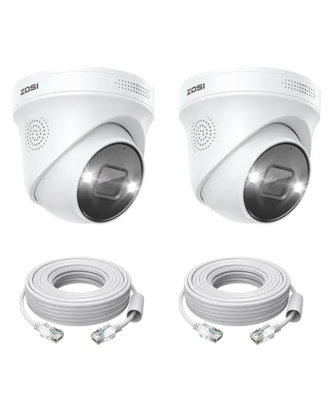2-Pack 4K PoE Security Cameras with Ethernet Cables, Person/Vehicle Detection...