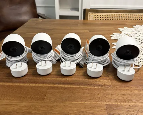 Lot of 5 Google Nest Cam Indoor (Wired) 2nd Gen Security Cameras – Snow – Tested