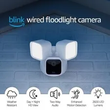 Blink Wired Floodlight Camera Smart Camera 2600 lumens HD live view NEW, SELAED