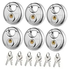 Keyed Alike Disc PadlockPCS Stainless Steel Discus Lock with 2-3/4 in. Wide, 6