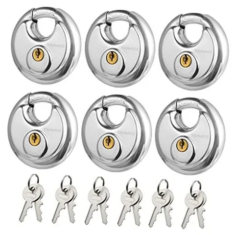 Keyed Alike Disc PadlockPCS Stainless Steel Discus Lock with 2-3/4 in. Wide, 6