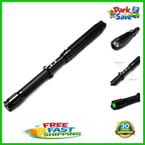 All-in-One Black Security Tool: 80 Million Volt Stun Device with LED Flashlight