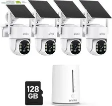 4MP Solar Security Cameras Wireless Outdoor, 4-Cam Home Camera System | 5MP Home
