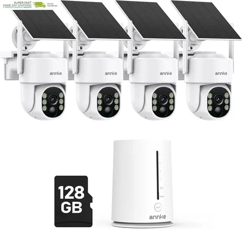 4MP Solar Security Cameras Wireless Outdoor, 4-Cam Home Camera System | 5MP Home
