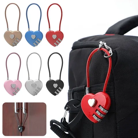 Lovely Heart Shaped Design Combination Mini Padlock Password Lock Safety CW
