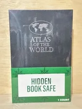 Hidden Book Safe Combination Secret World Atlas With Paperwork- Sealed