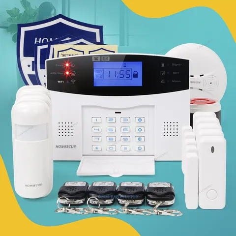 HOMSECUR Wireless WIFI 4G SMS Autodial Home Security Alarm System SOS Intercom