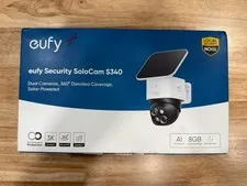 eufy SoloCam S340 Outdoor Solar Security Camera 3K Dual-Camera Pan&Tilt 8xZoom