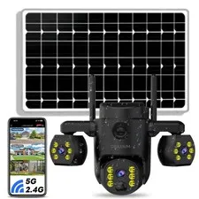 Triple Lens Outdoor Wireless , Outdoor Cameras for Home , Color Night Vision,...