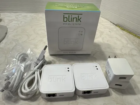 2 Blink OEM Indoor Security Camera Sync (Model BSM00201U) w/ Cables white New