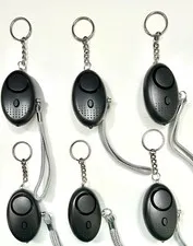 Personal Safety Alarm Keychain with Flashlight Set of 6