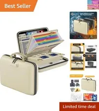 Fireproof File Organizer with Lock, Hard-Shell Case Fireproof Document Box wi...