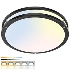 hepside 1 Pack Flush Mount Ceiling Light Fixture, 16inch-1Pack, Black