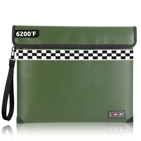 Upgraded 6200°F Fireproof Document Bag with Fireproof Zipper, Fireproof Bag w...