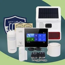 HOMSECUR Wireless WIFI 4G Home House Alarm System+Wireless Solar Red Flash Siren