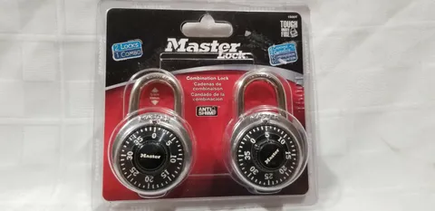 New Sealed TWO MASTER LOCK COMBINATION PADLOCKS Same Numbers STEEL 1500T D8