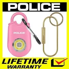Personal Safety Alarm Keychain Police Mini Siren Flashlight Pocket Alarm Pink