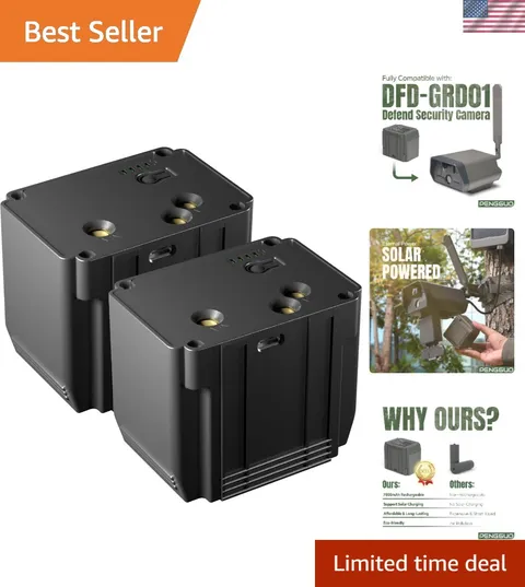 2 Pack Replacement Lithium-Ion Battery for Defend Cellular Security Camera