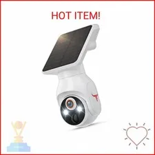 1080p Security Camera Wireless with Solar Panel, AI Human Detection, 2-Way Audio
