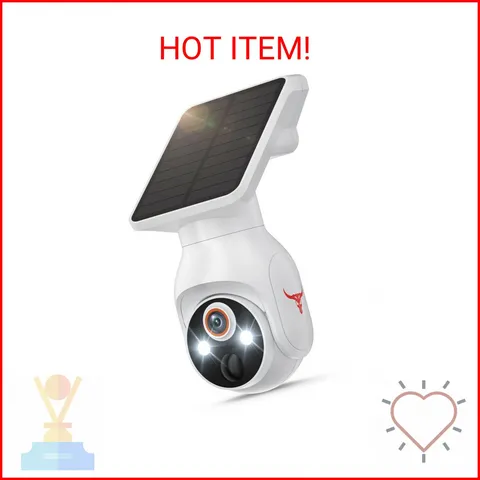 1080p Security Camera Wireless with Solar Panel, AI Human Detection, 2-Way Audio
