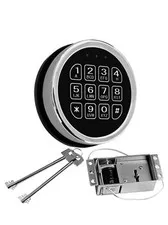 New Gun Safe Lock Replacement Chrome Keypad With Solenoid Lock & 2 Override Keys