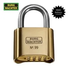 Burg Wachter 50mm -Resettable Combination Padlock-FREE POSTAGE