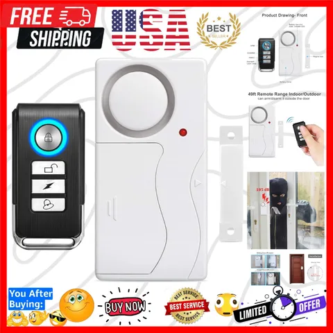 Door Alarm Wireless Anti-Theft Remote Control Door and Window Security Alarms