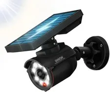 Solar Powered Fake Security Camera Outdoor Motion Sensor LED Dummy Surveillance