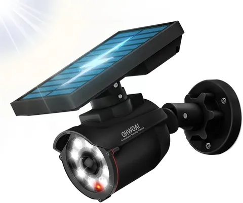 Solar Powered Fake Security Camera Outdoor Motion Sensor LED Dummy Surveillance