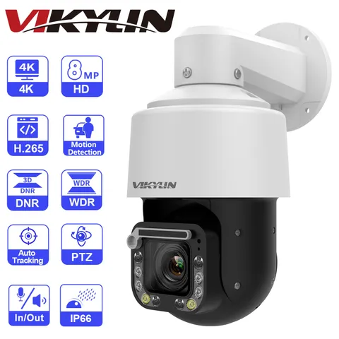 VIKYLIN 18X Zoom PTZ POE IP Camera 4K 8MP Auto Tracking Motion Detection Outdoor