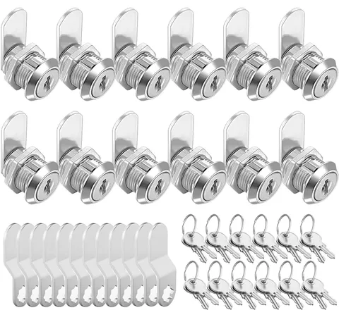 Sissinda 5/8'' Keyed Alike Cabinet Locks with Keys, 12 Packs, Waterproof, Dur...