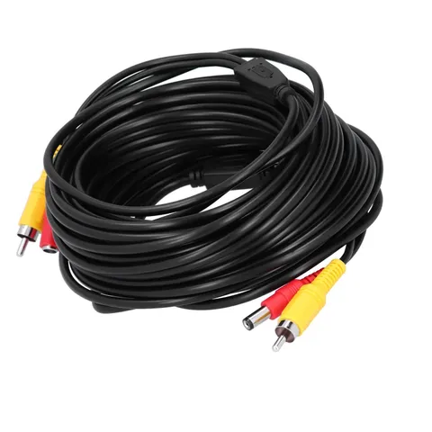 Portable CCTV Cable 2-In 1 Video Power Cord RCA+DC Connector for Surveillance