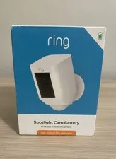 Ring Spotlight Cam Battery White-Open Box Unused Wireless Security Camera