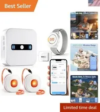 WiFi Caregiver Call Button Calls Phone, 2Button 1 Wrist 1 Receiver | Emergenc...